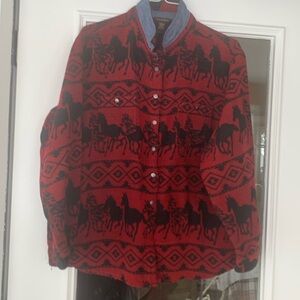 Bit and Bridle Fleece shirt with Horses and Western mofit